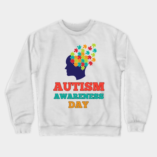 autism awareness day Crewneck Sweatshirt by  Memosh Everything 